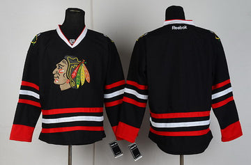 Custom Chicago Blackhawks black jersey