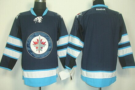 Custom Winnipeg Jets navy jersey