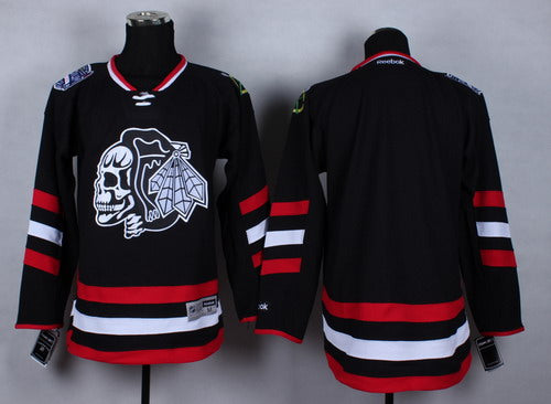 Custom Chicago Blackhawks black Stadium Series jersey