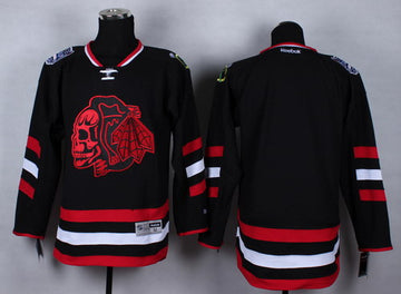 Custom Chicago Blackhawks black Stadium Series jersey