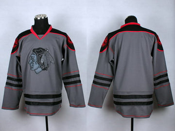 Custom Chicago Blackhawks charcoal jersey