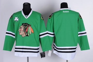 Custom Chicago Blackhawks green jersey