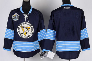 Custom Pittsburgh Penguins navy Third jersey