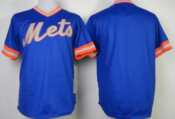 Custom New York Mets blue Throwback jersey