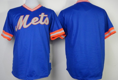 Custom New York Mets blue Throwback jersey