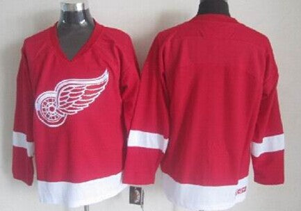 Custom Detroit Red Wings red Throwback jersey