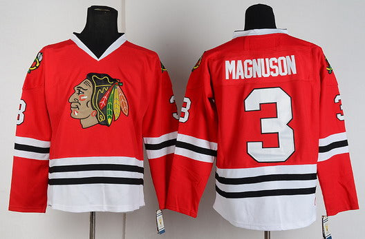 Keith Magnuson Chicago Blackhawks red Throwback jersey