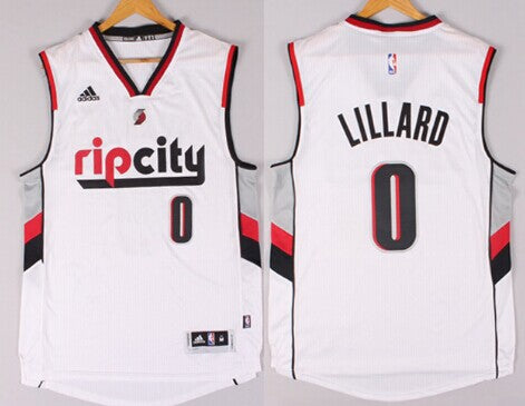 Damian Lillard Rip Portland Trail Blazers white jersey