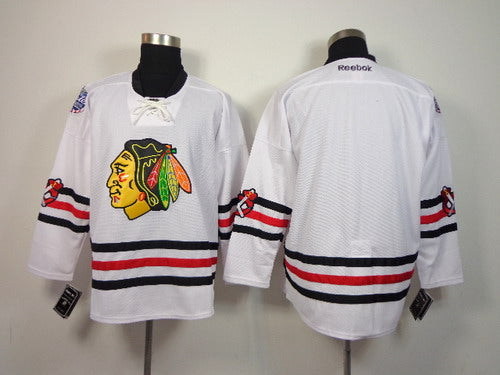 Custom Chicago Blackhawks white Winter Classic jersey