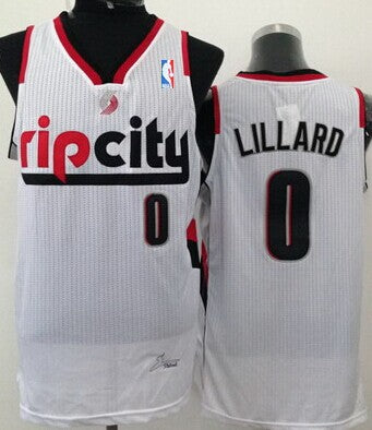 Damian Lillard Rip Portland Trail Blazers white jersey