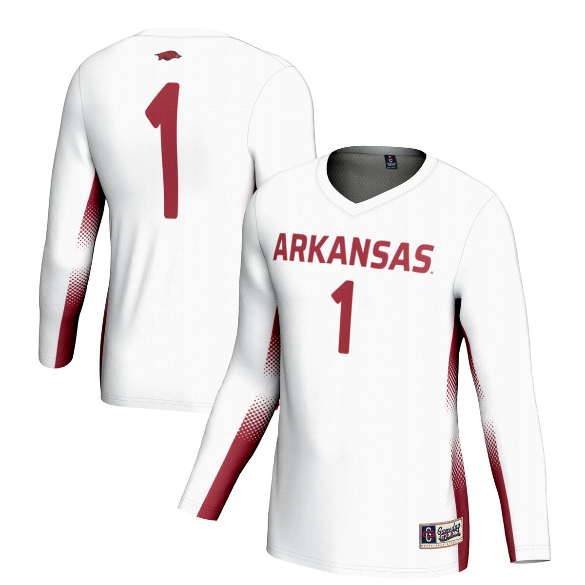 Volleyball Arkansas Razorbacks white jersey