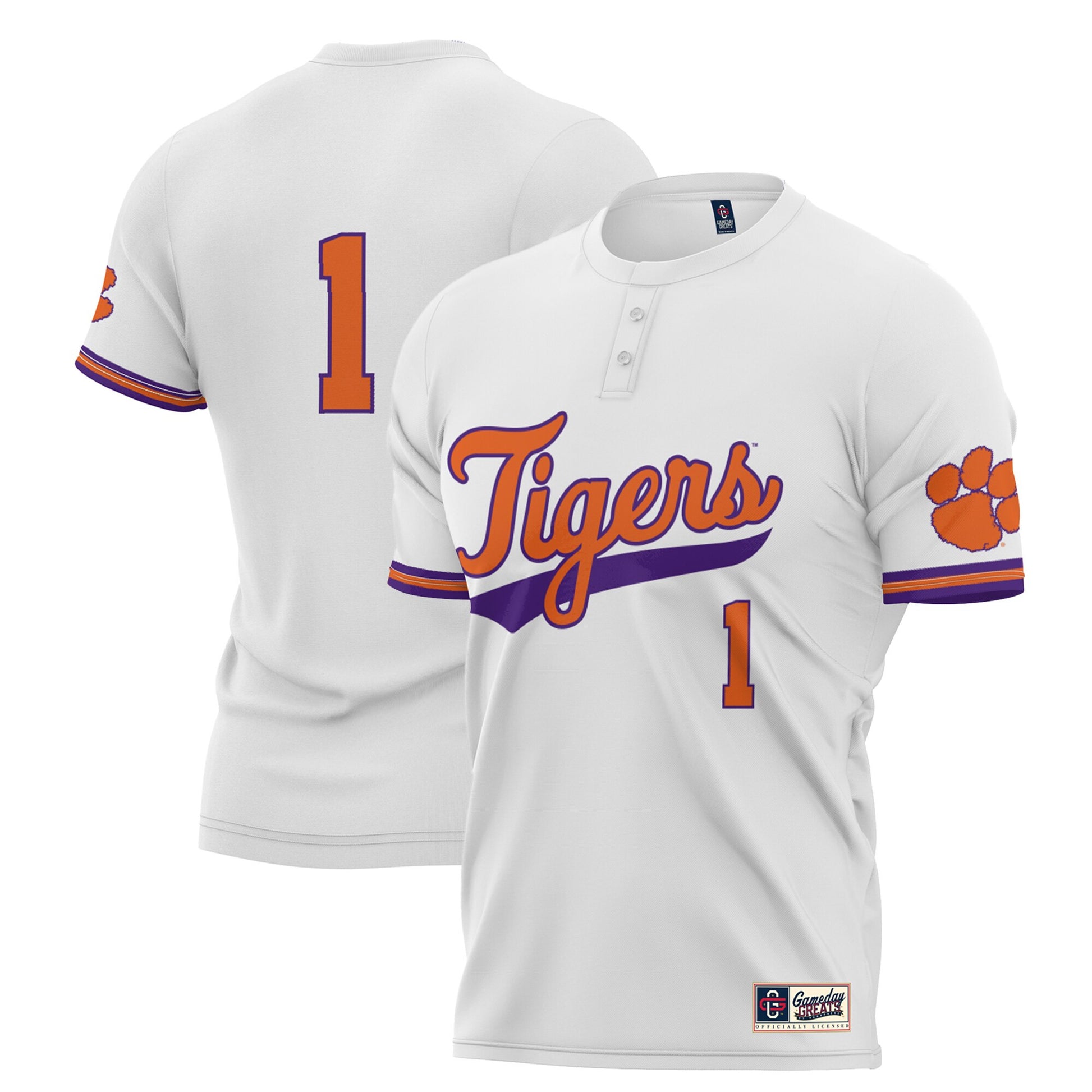 Softball Clemson Tigers white jersey