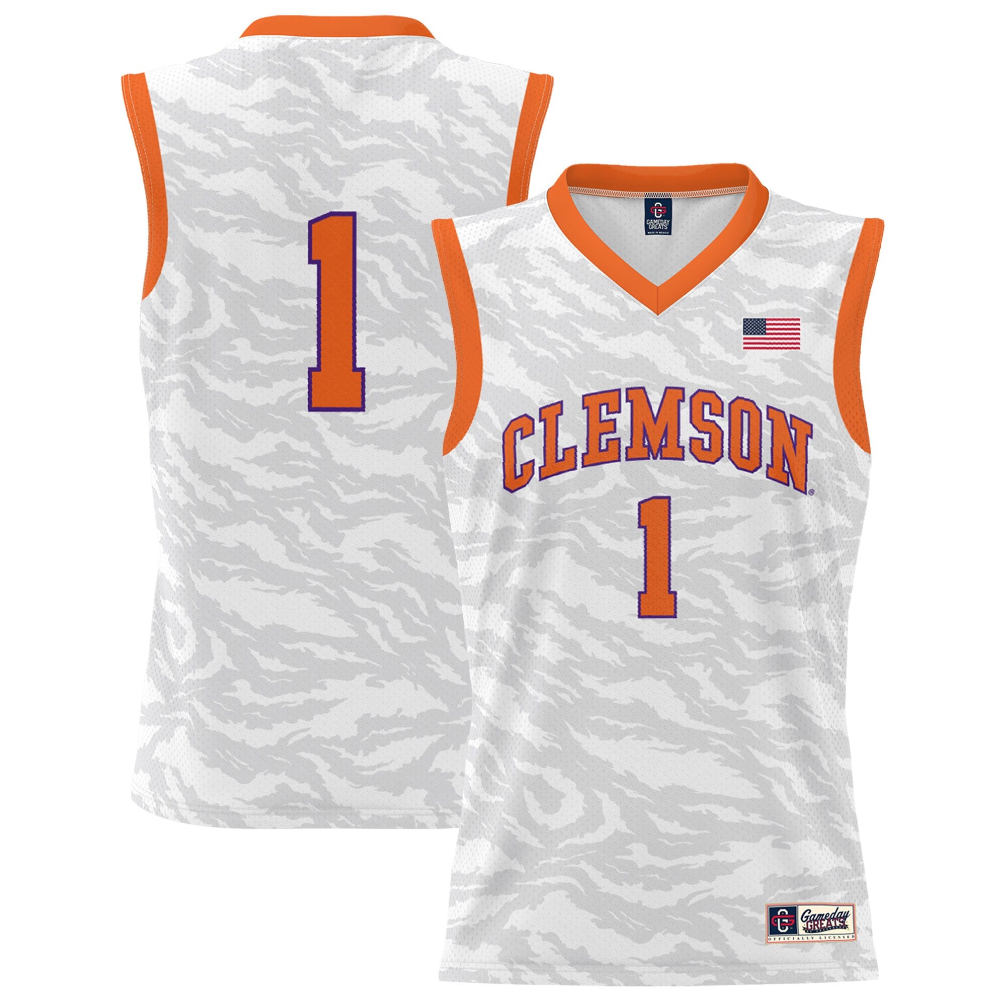Tiger Print Clemson Tigers white jersey