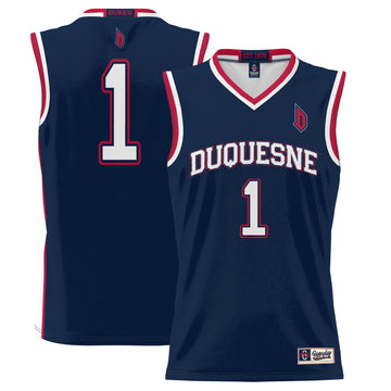 Duquesne James Madison Dukes navy jersey