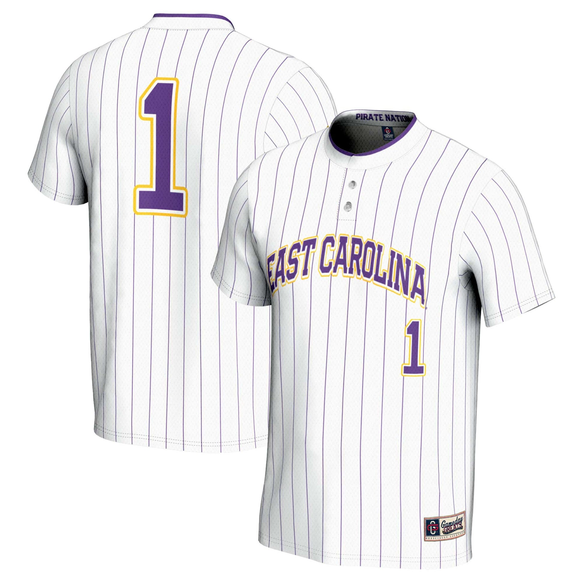 Softball ECU Pirates white jersey