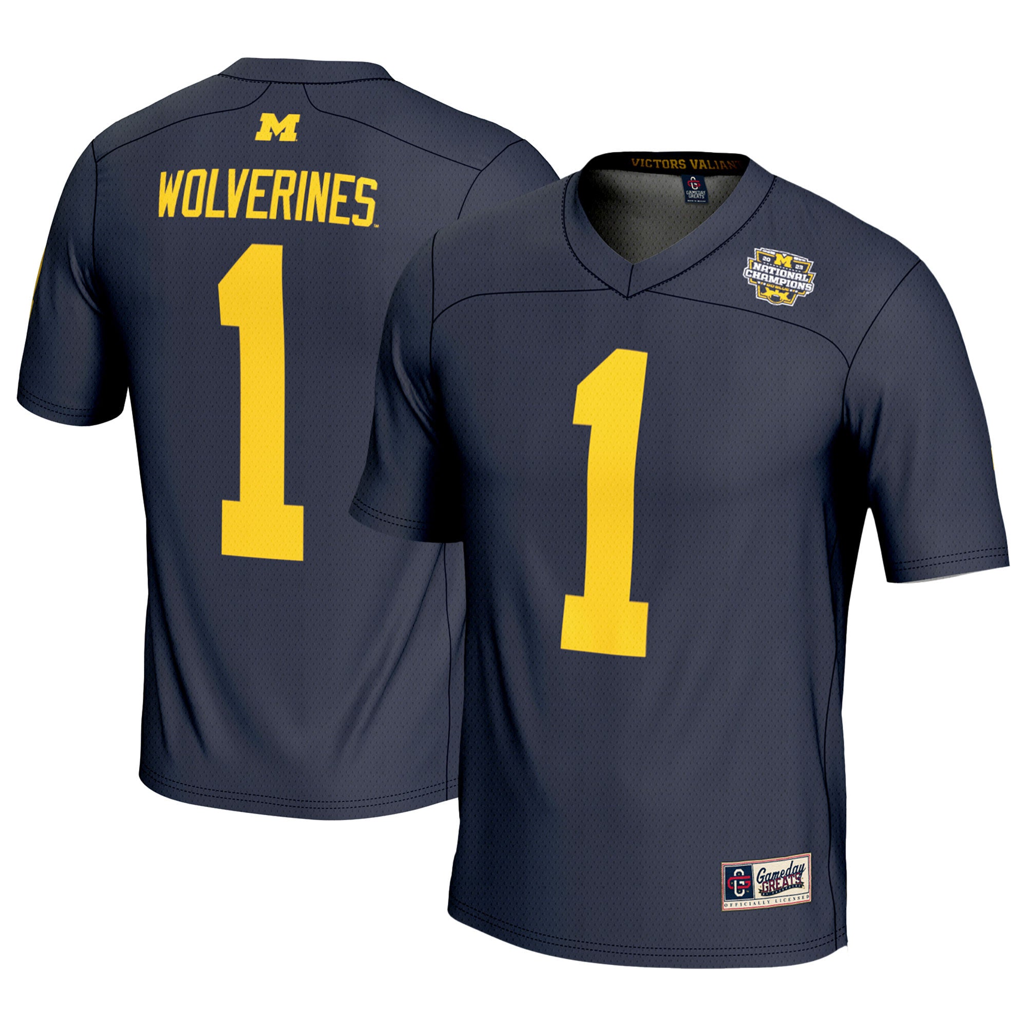 College Playoff Michigan Wolverines navy Fashion jersey