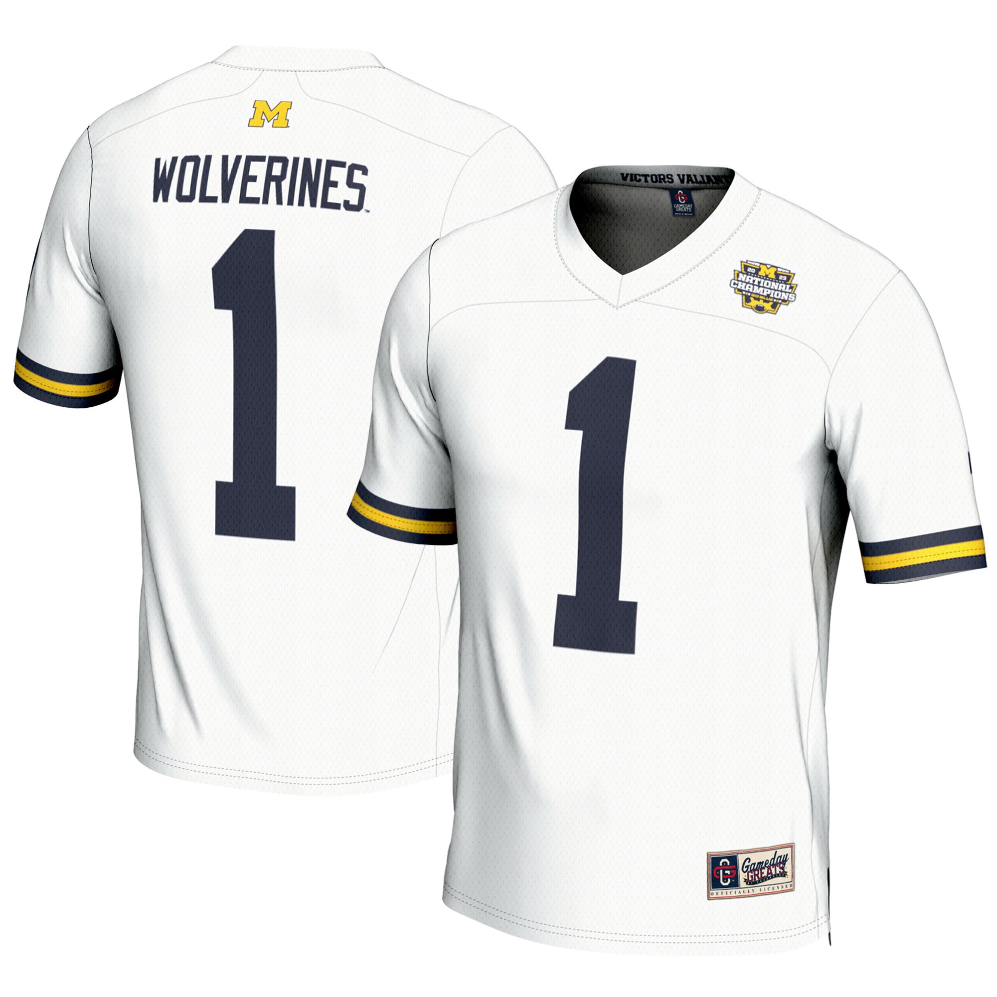 College Playoff Michigan Wolverines white Fashion jersey
