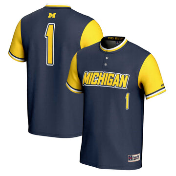 Softball Michigan Wolverines navy jersey