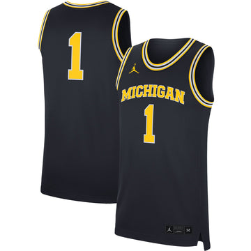 Jordan Brand Michigan Wolverines navy jersey