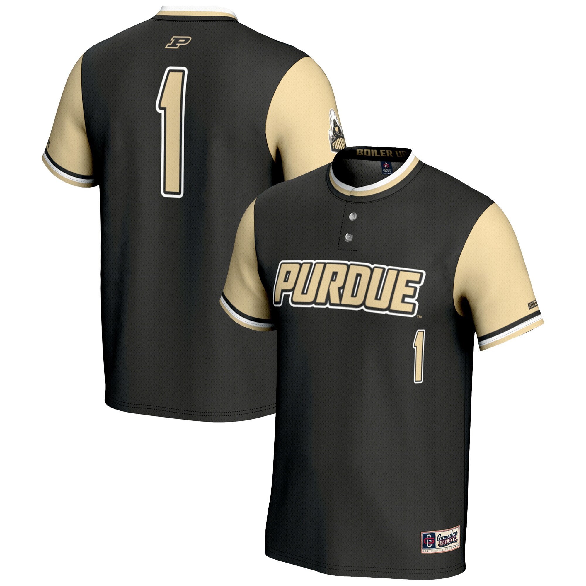 Softball Purdue Boilermakers gold jersey
