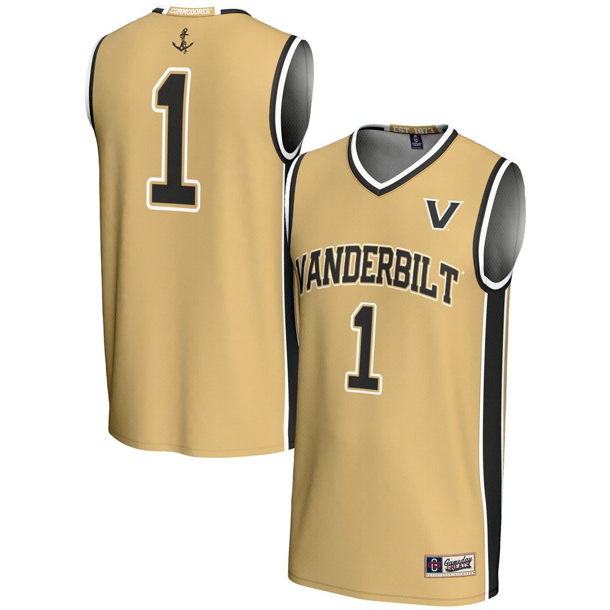 Collegiate Vanderbilt Commodores gold jersey