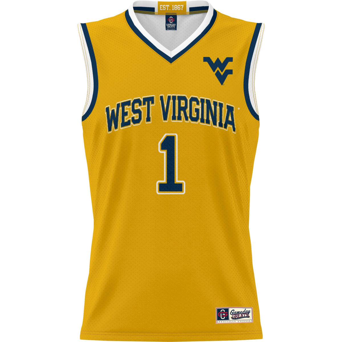 West Virginia Mountaineers gold jersey