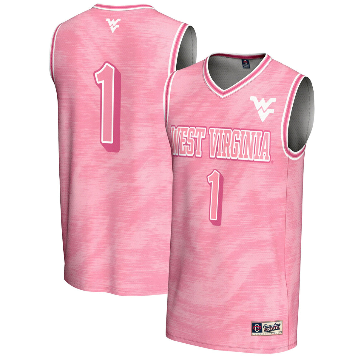 West Virginia Mountaineers pink jersey
