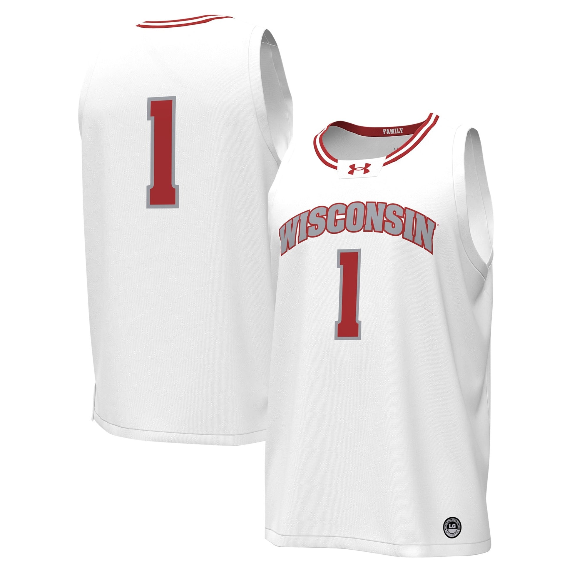 Under Armour Wisconsin Badgers white jersey