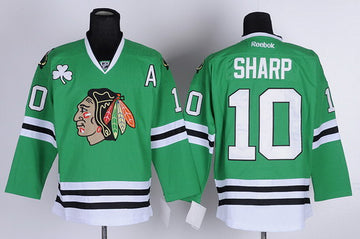 Patrick Sharp Chicago Blackhawks green jersey