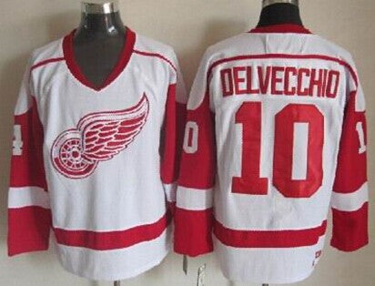 Alex Delvecchio Detroit Red Wings white Throwback jersey