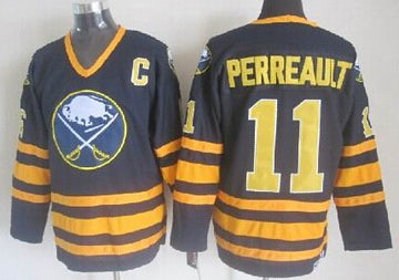 Gilbert Perreault Buffalo Sabres navy Throwback jersey