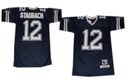 Roger Staubach Dallas Cowboys blue Throwback jersey