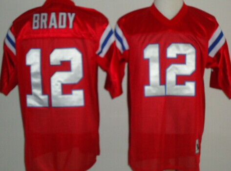 Tom Brady New England Patriots red Throwback jersey