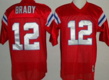 Tom Brady New England Patriots red Throwback jersey
