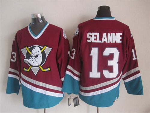 Teemu Selanne Anaheim Ducks red Throwback jersey