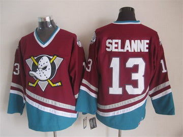 Teemu Selanne Anaheim Ducks red Throwback jersey