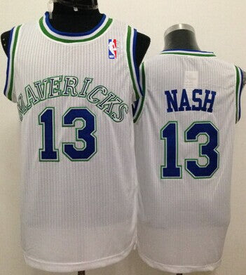 Steve Nash Dallas Mavericks white Throwback jersey