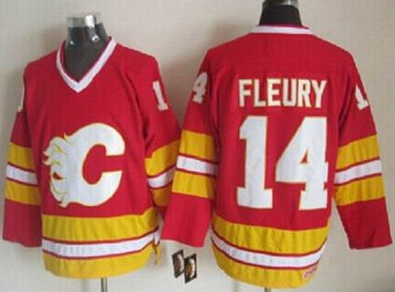 Theoren Fleury Calgary Flames red Throwback jersey