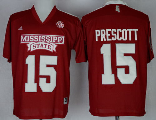 Dak Prescott Mississippi State Bulldogs red jersey