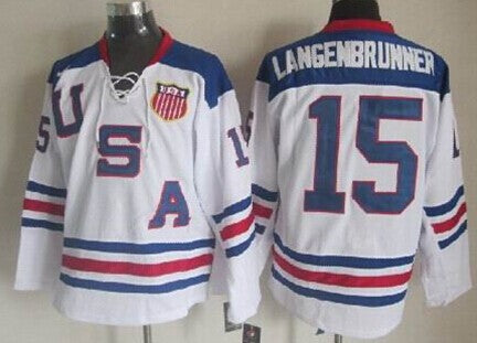 Jamie Langenbrunner Team USA Hockey white jersey