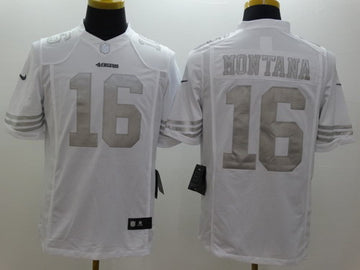 Nike Joe Montana San Francisco 49ers platinum Limited jersey