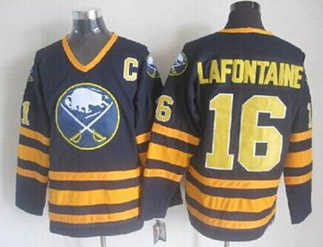 Pat Lafontaine Buffalo Sabres navy Throwback jersey