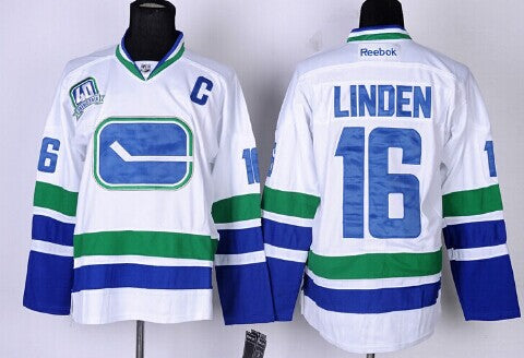 Trevor Linden Vancouver Canucks white Third jersey