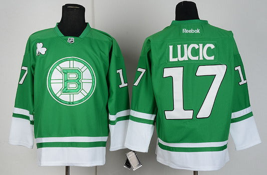 Milan Lucic St. Patrick's Day Boston Bruins green jersey