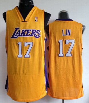 Jeremy Lin Los Angeles Lakers yellow jersey