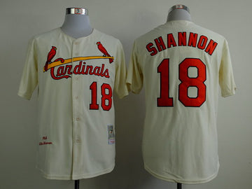 Mike Shannon St. Louis Cardinals cream Throwback jersey