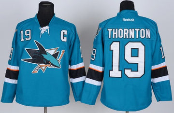 Joe Thornton San Jose Sharks blue jersey