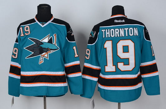 Joe Thornton San Jose Sharks blue jersey
