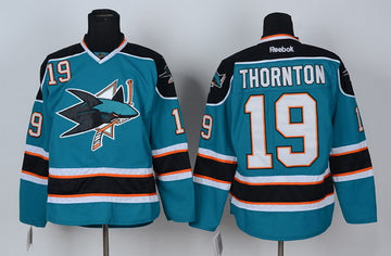 Joe Thornton San Jose Sharks blue jersey