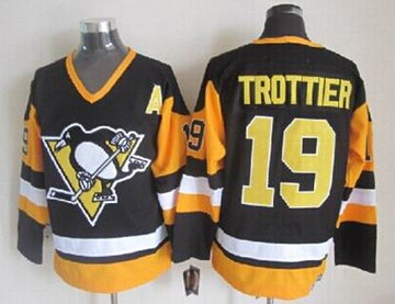 Bryan Trottier Pittsburgh Penguins black Throwback jersey
